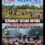 Semangat Gotong Royong TNI – Polri dan Masyarakat Bersihkan Sungai di Bahodopi